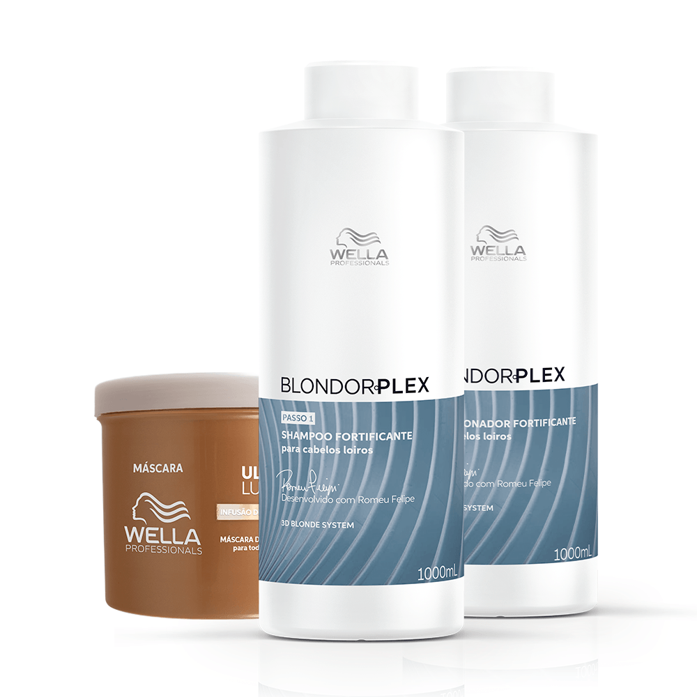 Wella Professionals Kit Blondorplex Shampoo Condicionador e Máscara Ultimate Luxe Oil