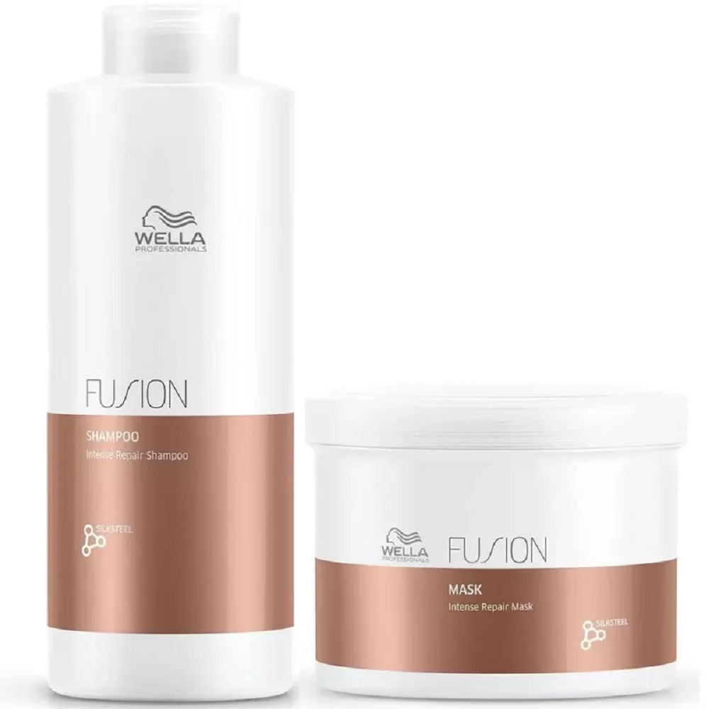 Wella Professionals Kit Fusion Intense Repair Salão Duo Shampoo 1000ml e Máscara 500ml